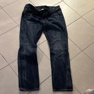 True Religion Dark Wash Blue Straight Leg Jeans